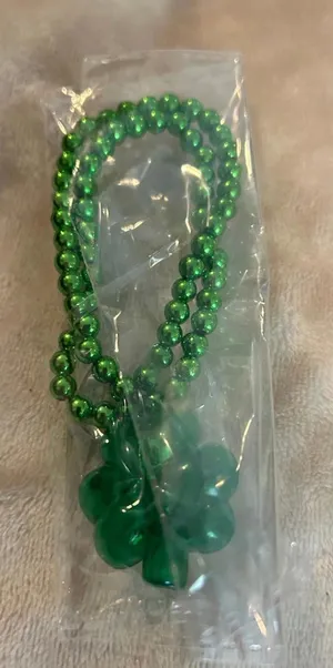 Woman light up necklace shamrock fun party saint Patrick’s thumbnail 1