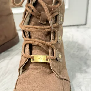 Bebe Leyia Faux Suede Fur-Lined Lace-Up Winter Boots - Size 7.5 thumbnail 4