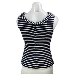 Boden Martha Women's Black White Sleeveless Striped Boat Neck Blouse Top Size 2 thumbnail 3
