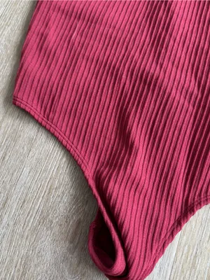 aerie Ribbed Red Tank Top Bodysuit thumbnail 2