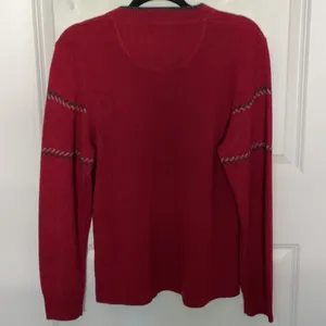 Woolrich Ruby Red Henley Sweater Medium Fair Isle thumbnail 2