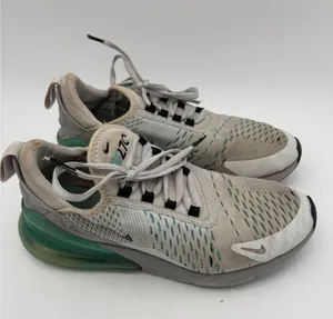 Nike Air Max 270 Platinum Aurora Woman’s Size 7 White and Green Sneakers (Read) thumbnail 1