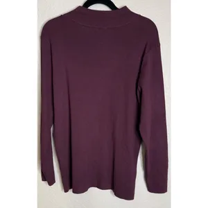 Chicos 4 US XXL Sweater Purple Plum Mock Neck Button Shoulder Long Sleeve Top thumbnail 2