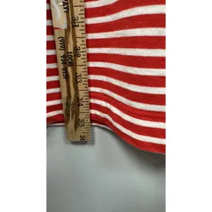 J. Crew Small Dress Womens 100% Cotton‎ Striped Red White Lace Short Sleeve thumbnail 5