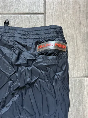 Filling Pieces Black Crinkle Nylon Track Joggers with Reflective Logos thumbnail 5