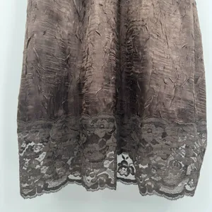 Vintage Y2K Satin Lace Babydoll Top Sz M Brown Coquette Lace Trim Fairy Romantic thumbnail 6