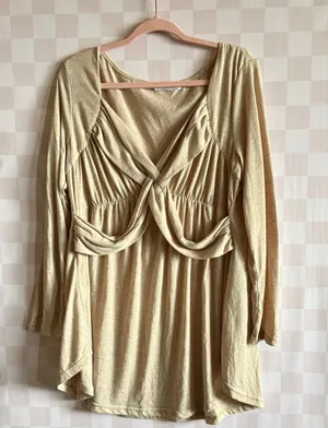 Rosegal Top Tan Size 3X thumbnail 1