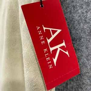 Vintage Anne Klein Suede Skirt 14 Beige Leather Whipstitch Boho Western Classic thumbnail 11