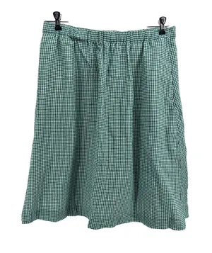 J.Crew Skirt Womens 14 G6248 Green Gingham Elastic Waist NEW thumbnail 1