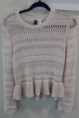 Light Pink Crochet Sweater thumbnail 2