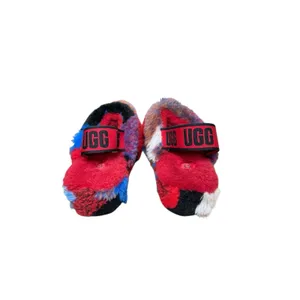 Ugg Woman'S Fluff Yeah‎ Slide Cali Collage Red Size 6/ 1118164/ Authentic thumbnail 6