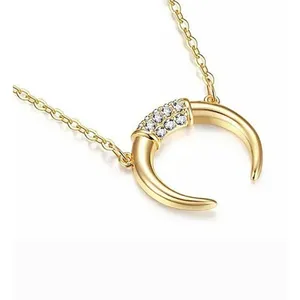Boutique NEW Women's 18k Gold-Plated Crescent Moon Half Moon Necklace,‎ 16-18" thumbnail 3