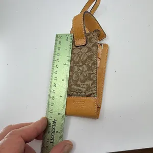 Coach Signature C Phone Case Brown Canvas Leather Phone Case thumbnail 6