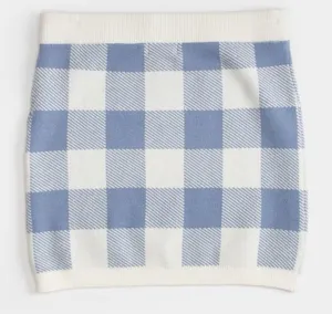 Tilly’s Full Tilt Blue Gingham Plaid Knit Mini Skirt Size S thumbnail 1