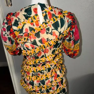 FARM Rio Puff Sleeve Fitted Mini Dress Size XS Petite NWOT thumbnail 4