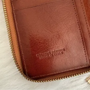 Valentina Italy Embossed Genuine Leather Floral Zip Around Wallet thumbnail 3