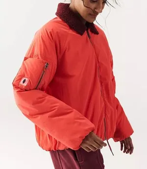 Free People Movement Outpost Bomber Jacket Coat Pockets Removeable Collar NWT thumbnail 1
