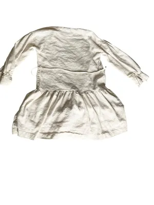 ALEX MARIE Linen blend long sleeve mini dress beige strip SZ2 bust 38in M thumbnail 2
