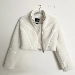 Alo Yoga Sherpa Cropped Slope Side Jacket Ivory S thumbnail 8