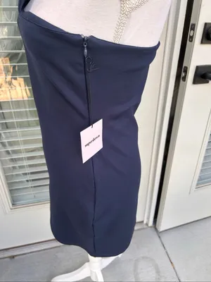 NWT Superdown Rockie One Shoulder Mini Dress Navy Blue M Bodycon thumbnail 4