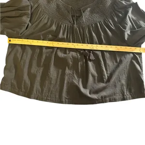 Old Navy Black Blouse with‎ Tassel Accents thumbnail 4