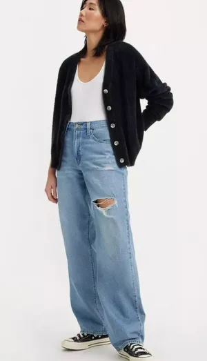 Levi's Premium Women's 24x30 Baggy Dad Jeans In the Middle Medium Wash thumbnail 1