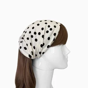 Cream and Black Polka Dots Wide Headband thumbnail 3