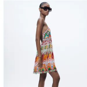 Nwot Zara Woman Strapy Embroidered Short Dress. 6895/240 thumbnail 7