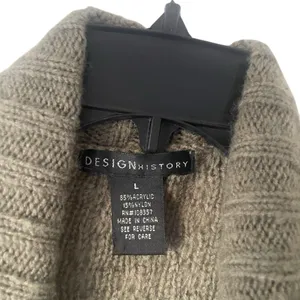 Design History Large Green Chunky Cable Knit Open Front‎ Duster Cardigan Sweater thumbnail 6