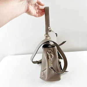 Chloé Faye Leather Crossbody Day Bag Purse Motty Grey thumbnail 11