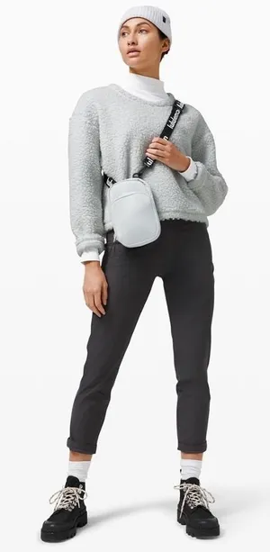 Lululemon Wool Whenever Crew Women 4 Gray‎ Vapor Sherpa Fleece Pullover Gorpcore thumbnail 1