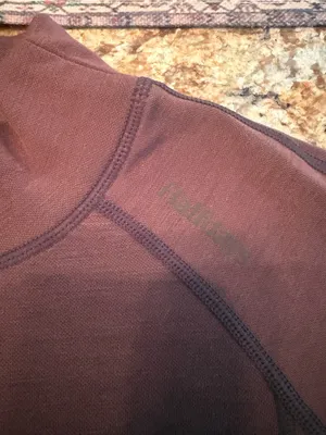 Halfdays Fay Merino Base Layer Top Women's L Brown Mock Neck Long Sleeve Wool thumbnail 7