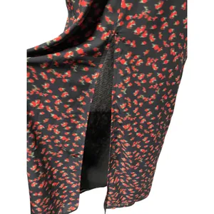 White Fox Black Floral Slip Dress Open Back Tie Maxi Small thumbnail 9