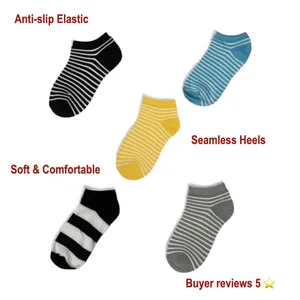 Fashion Seamless Heel Colorful Low Cut Socks 5pc Pack Casual‎ High Quality OS thumbnail 4