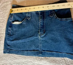 SHEIN Medium Wash Denim Mini Skirt Size S 4 Stretch Five Pocket Casual thumbnail 1