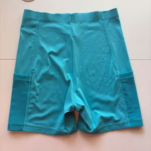 Greyson Women's Turquoise Blue Athletic Biker Shorts With Pockets‎ - Size Small thumbnail 2