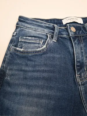 Lovervet by Vervet Women's 26/3 Mid Rise Dark Wash Straight Leg Jean thumbnail 6