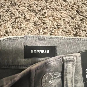 Express Mid Rise Skinny Jeans‎ Gray Wash Denim Womens Size 00R thumbnail 3