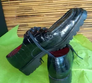 Ralph Lauren Amity Black Alligator Shoes 7.5 thumbnail 3