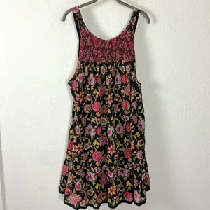 Free People Bohemian Dainty Retro 70s Floral Swing Dress Size Large Flowy thumbnail 9