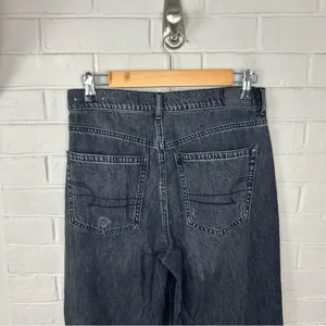 American Eagle Black Washed Denim Skater Jeans Size 4 Long thumbnail 10