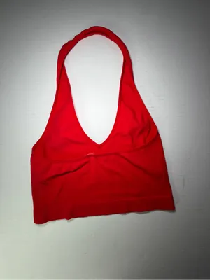 Forever 21 Red Ribbed Halter Crop Top thumbnail 5