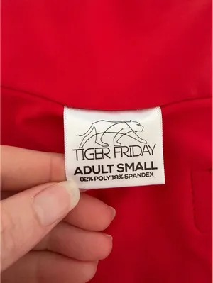Tiger Friday Red Chevron Sports Bra Crop Top Size Adult Small Sporty Cheer Dance thumbnail 4