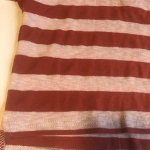 O'Neill Polo Shirt Striped Terracotta Cropped Short Sleeve S Boho‎ Skater Surf thumbnail 7