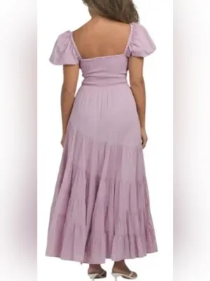 NWOT Free People Short Sleeve Sundrenched purple lavender Maxi Dress sz S thumbnail 3