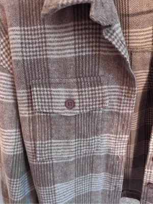 Pink Lily Brown and Cream Plaid Jacket- Women’s Size Small thumbnail 3