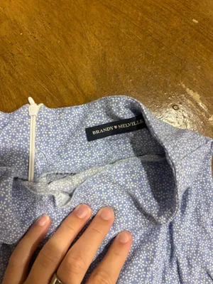 Brandy Melville Light Blue Mini Skirt with Ruffle Hem thumbnail 2