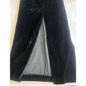 VTG Scott McClintock Black Velvet Maxi Dress Sz 12 USA Made Sleeveless Slit thumbnail 13