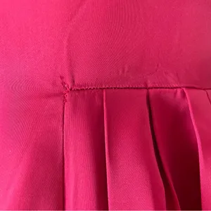 Vintage 1950s Dress A-Line Pink‎ Sleeveless Retro Satin FLAWS Handmade Zip-Up thumbnail 13