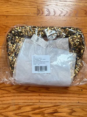 NWT! Anthropologie Gold Sequin Hobo Paillette Sequin Crescent Shoulder Bag thumbnail 4